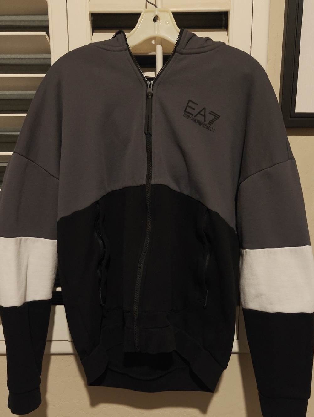 Emporio Armani Gray EA7 Hooded Zip Jacket